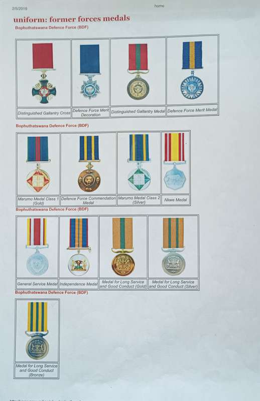 SADF - BOPHUTHATSWANA MILITARY - DEFENCE FORCE COMMENDATION MEDAL - FULL SIZE + MINIATURE