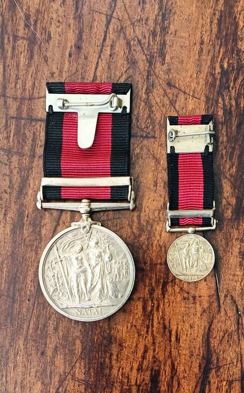 NATAL REBELLION MEDAL 1906 - FULL SIZE + MINIATURE