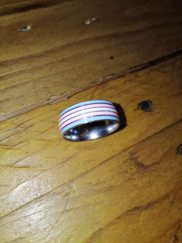Stainless Steel Enameled Ring - Stunning!