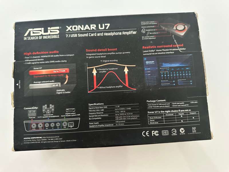Asus Xonar U7 usb 7.1 - USB DAC Sound card and headphone amplifier