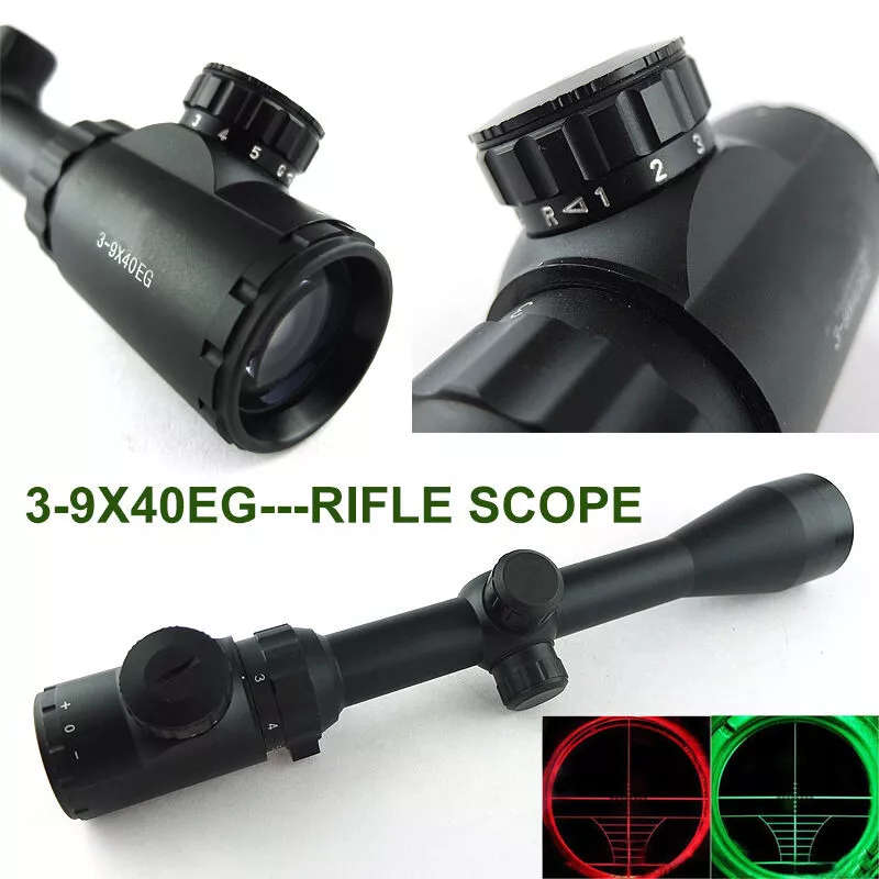 Tactical MINGJESS 3-9x40EG RED & GREEN illuminated hunting Rifle Scope