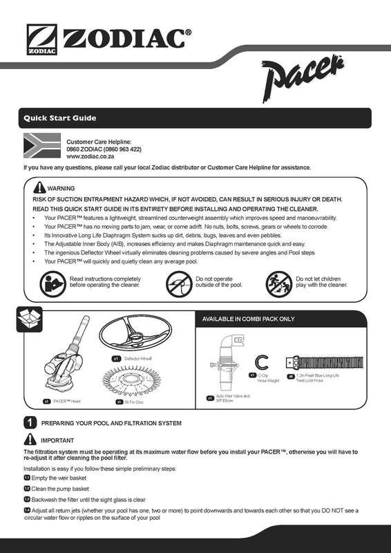 Zodiac  Pacer Combi Pool Cleaner