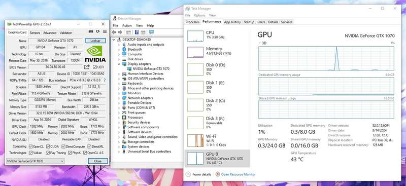 ASUS Geforce GTX 1070 DUAL OC - 8GB