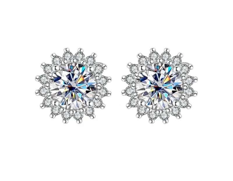 SPECIAL - 2ct Moissanite Sunflower Earrings