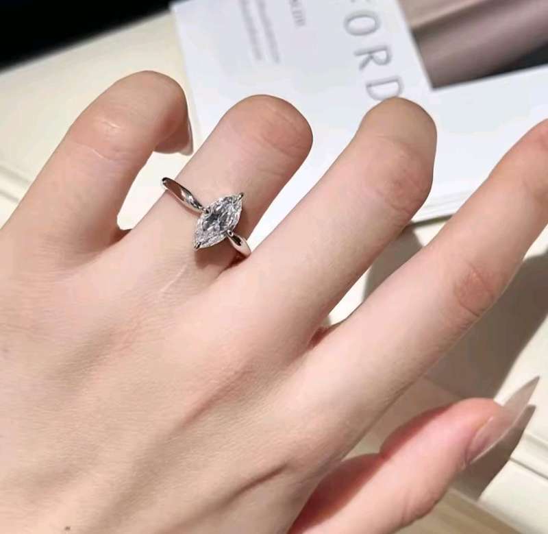 2ct Moissanite 925 Silver Marquise Cut Ring