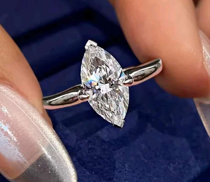 2ct Moissanite 925 Silver Marquise Cut Ring