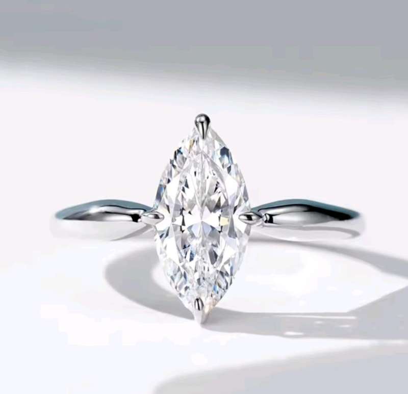 2ct Moissanite 925 Silver Marquise Cut Ring