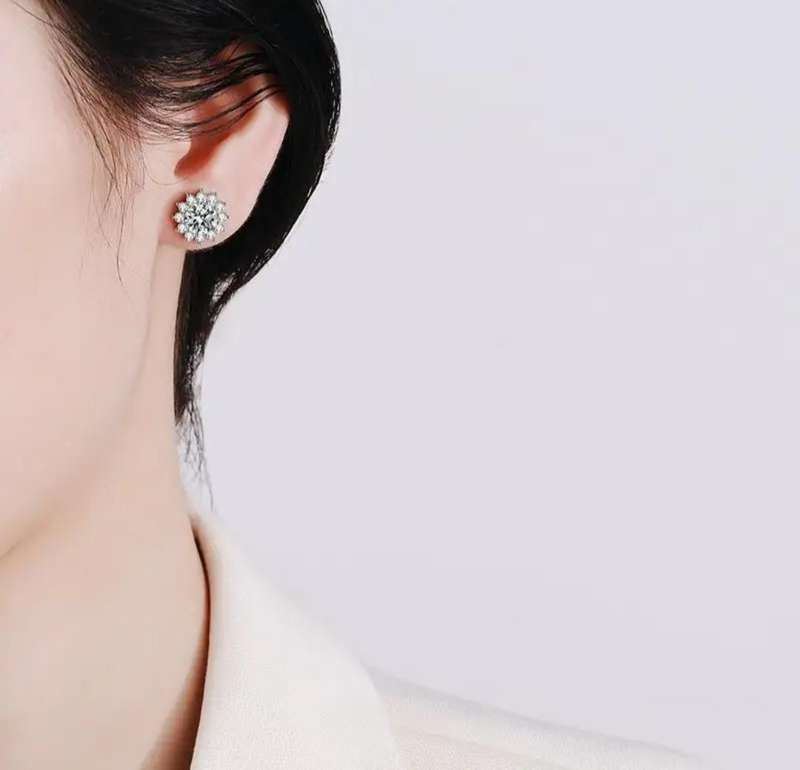 SPECIAL - 2ct Moissanite Sunflower Earrings