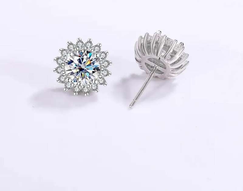 SPECIAL - 2ct Moissanite Sunflower Earrings