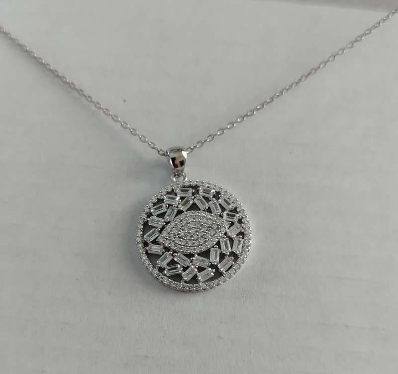 925 Silver Cubic Zirconia Evil Eye Necklace