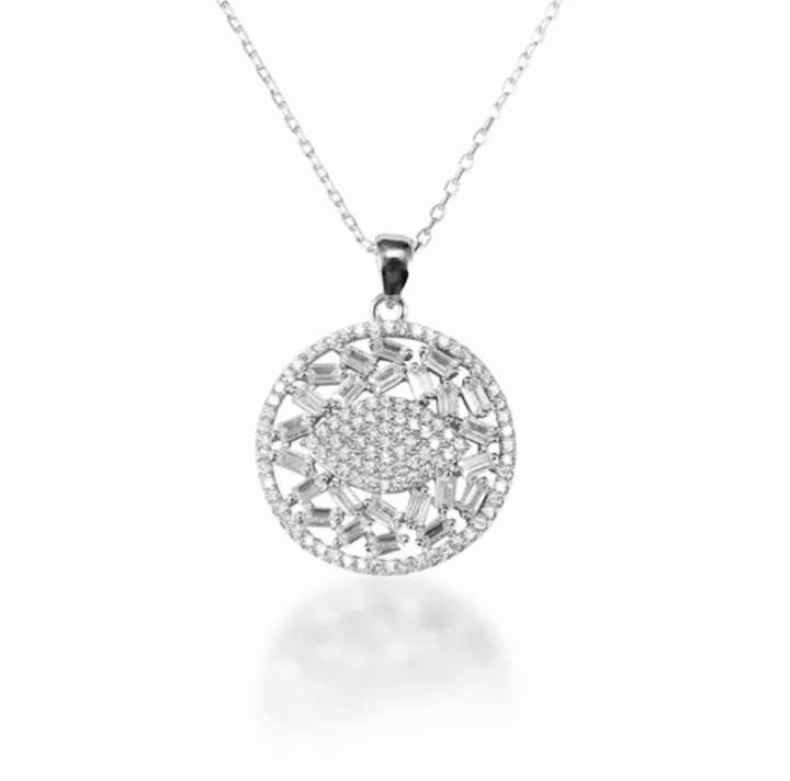 925 Silver Cubic Zirconia Evil Eye Necklace