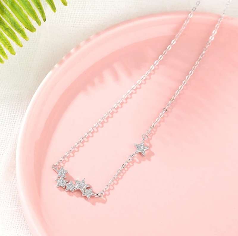 925 Silver Galaxy of Stars Necklace