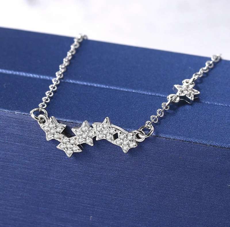 925 Silver Galaxy of Stars Necklace