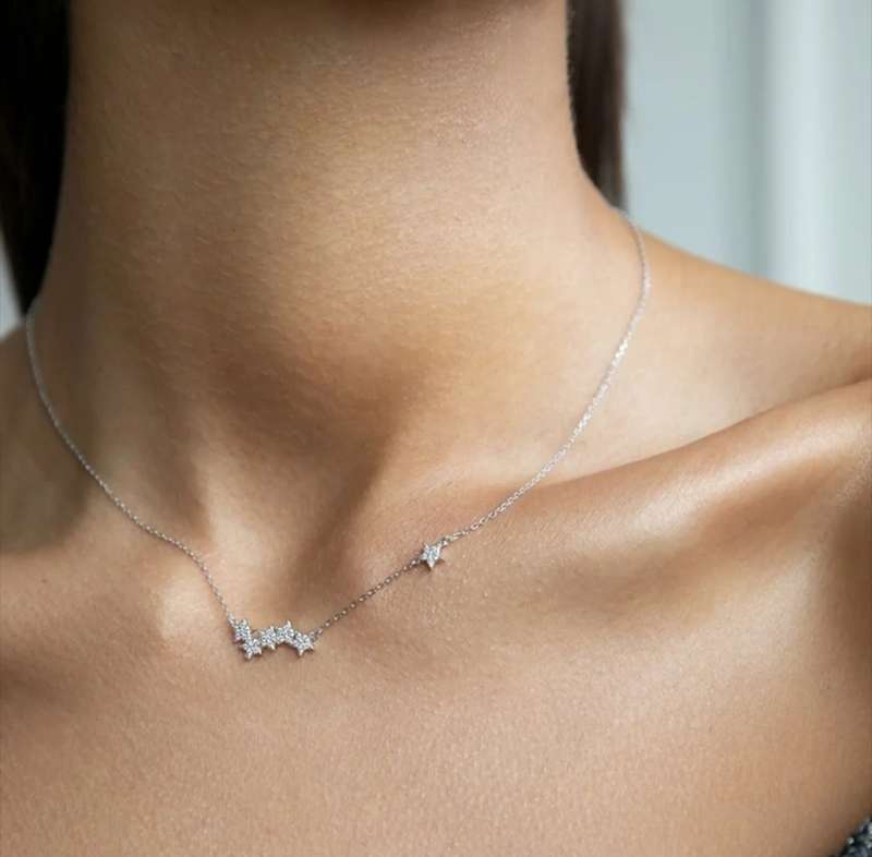 925 Silver Galaxy of Stars Necklace