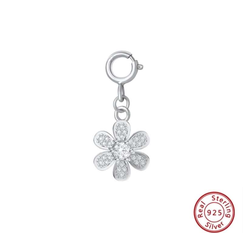 925 Silver Slider Bangle with Charm