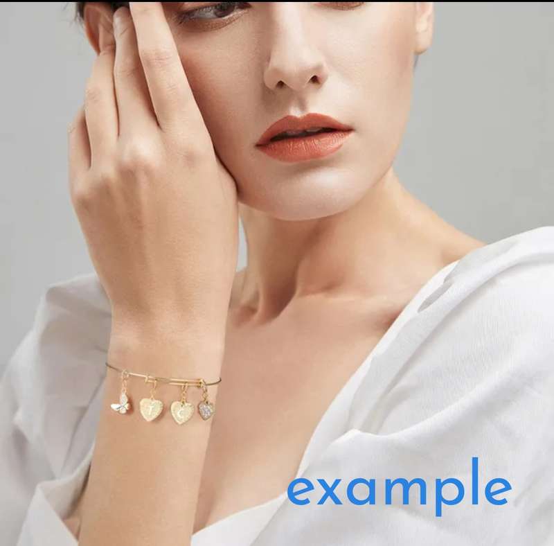 925 Silver Slider Bangle with Charm