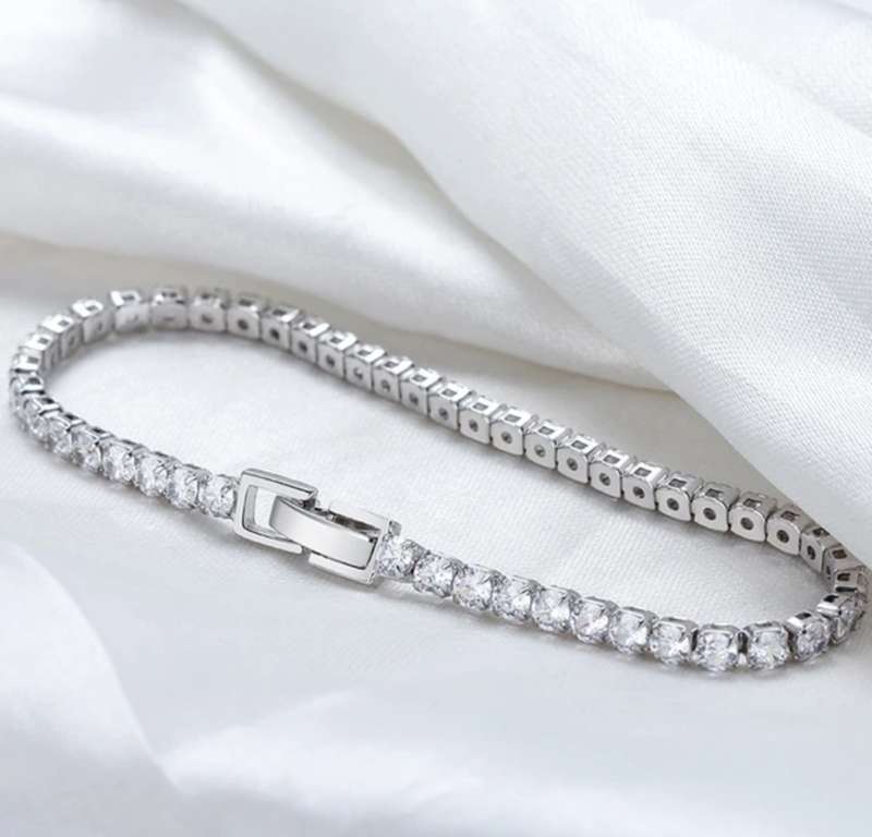 925 Silver Sparkling  3 mm CZ Tennis Bracelet