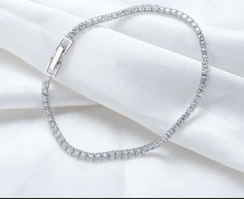 925 Silver Sparkling  3 mm CZ Tennis Bracelet