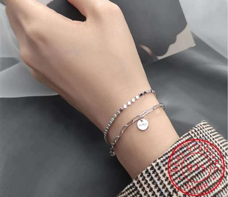 925 Silver Double Layer Bracelet