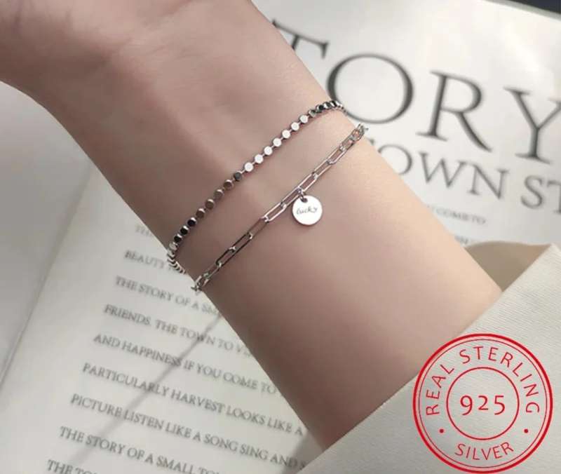 925 Silver Double Layer Bracelet
