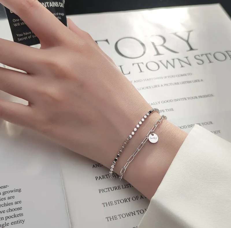 925 Silver Double Layer Bracelet