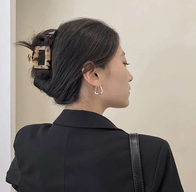 925 Silver Geometric Square Earrings