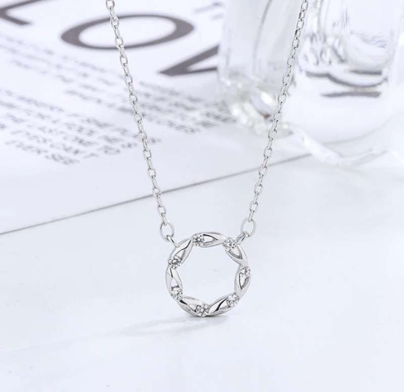 SPECIAL - 925 Silver Round CZ Necklace and Earrings