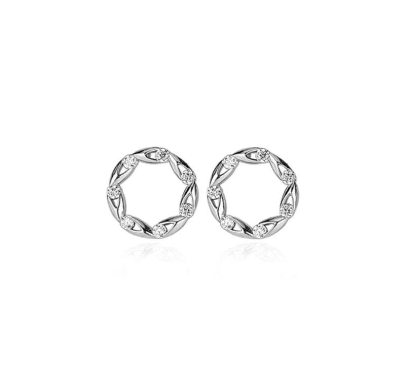 SPECIAL - 925 Silver Round CZ Necklace and Earrings