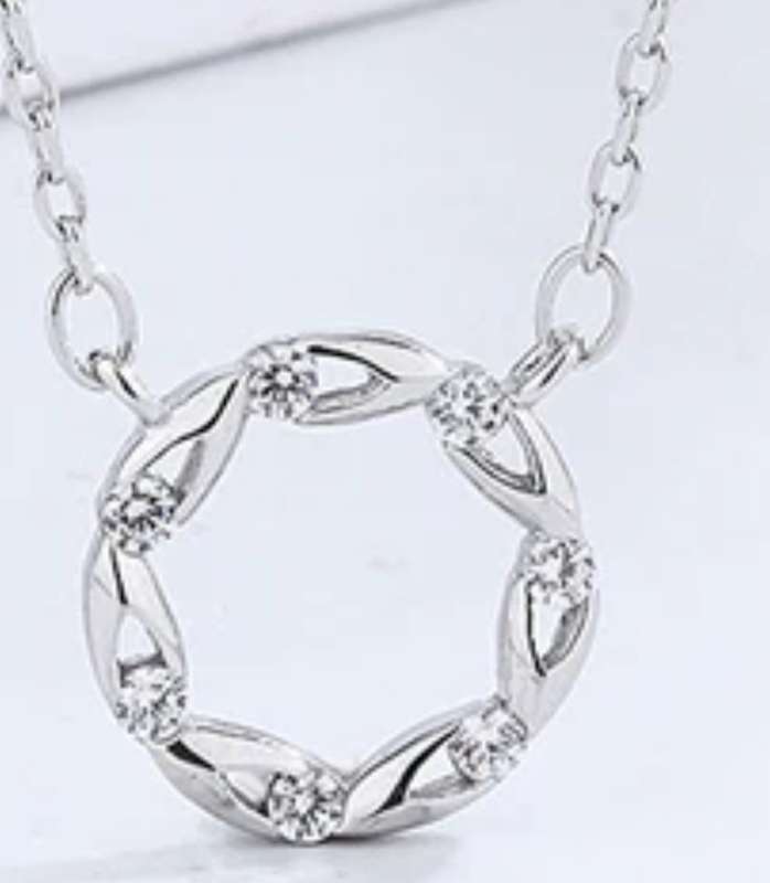 SPECIAL - 925 Silver Round CZ Necklace and Earrings