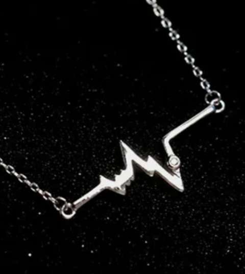 925 Silver Heartbeat and CZ Necklace