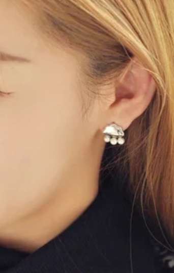 925 Silver Cloud and Pearl Earrings