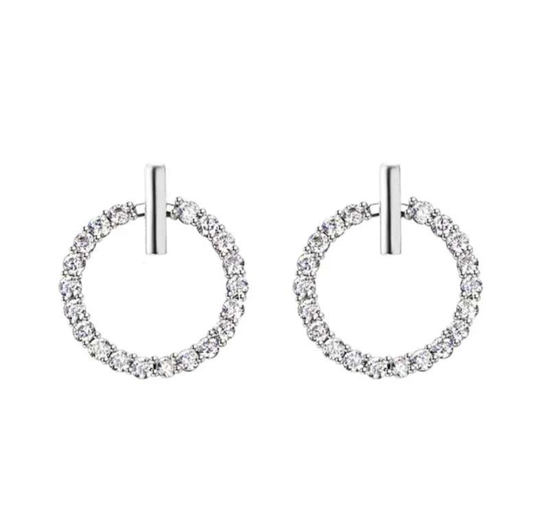 925 Silver Round CZ Earrings