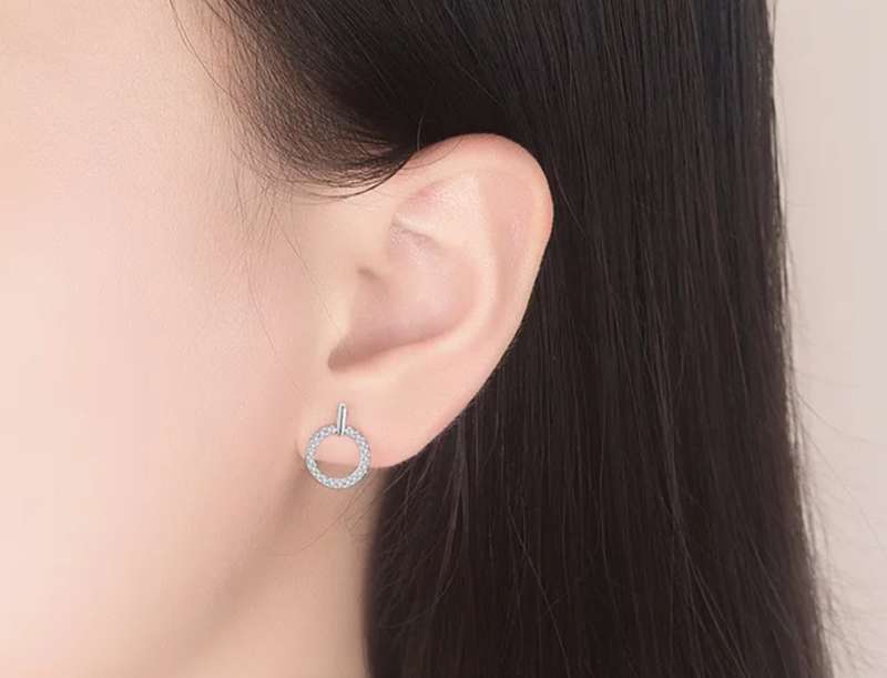 925 Silver Round CZ Earrings
