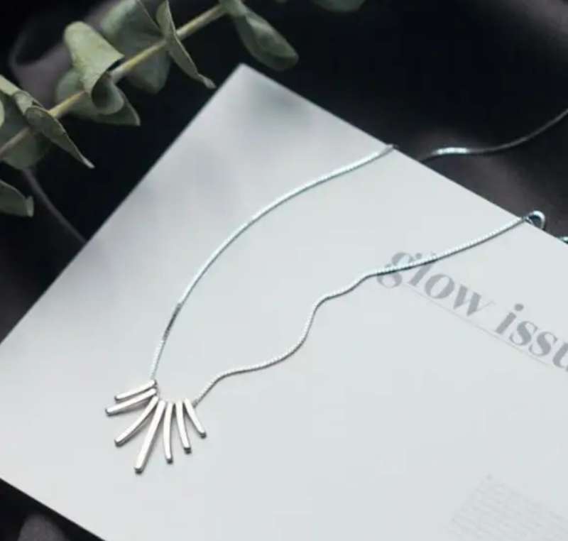 925 Silver Strips Necklace
