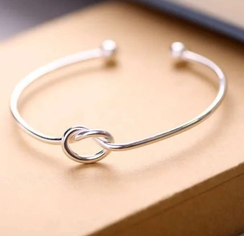 SPECIAL - 925 Silver Open Cuff  Knot Bangle