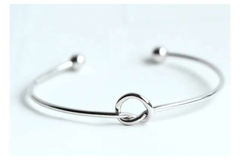 SPECIAL - 925 Silver Open Cuff  Knot Bangle