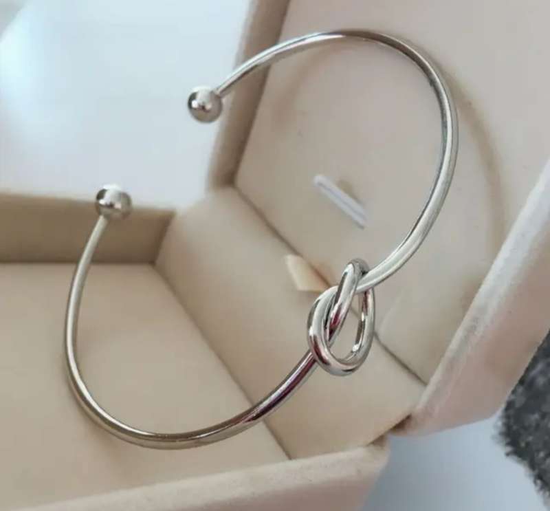 SPECIAL - 925 Silver Open Cuff  Knot Bangle