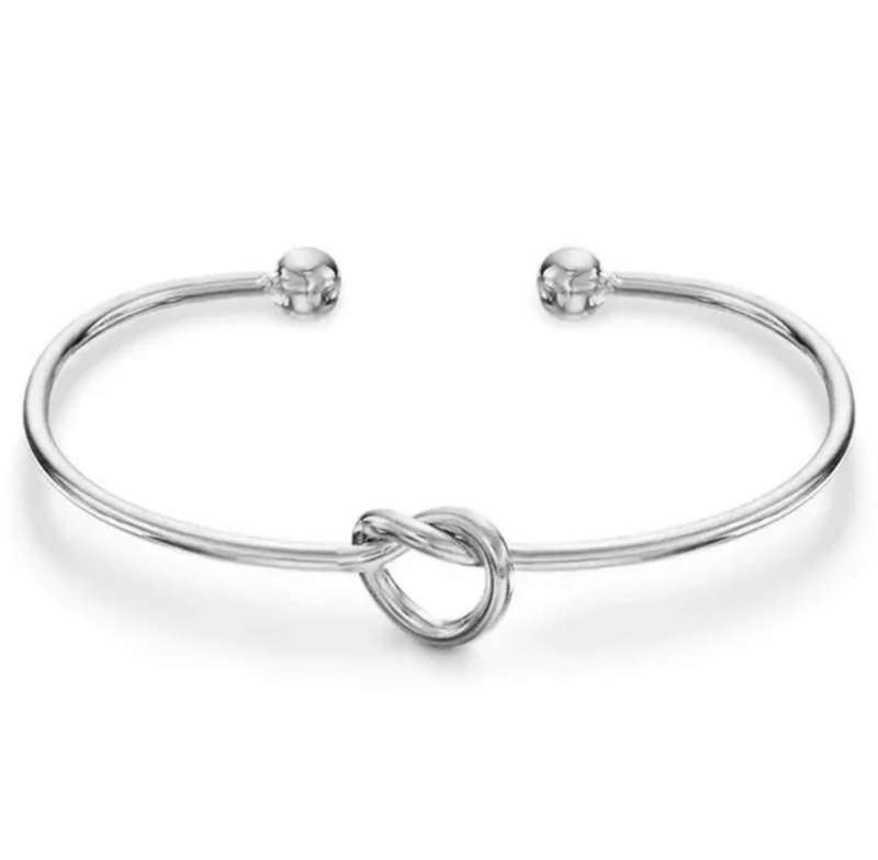 SPECIAL - 925 Silver Open Cuff  Knot Bangle