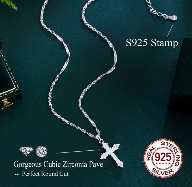 SPECIAL - 925 Sterling Silver CZ Cross