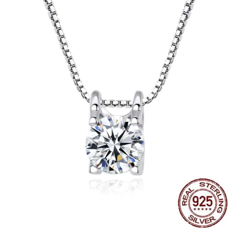 925 Silver CZ  Slider Necklace