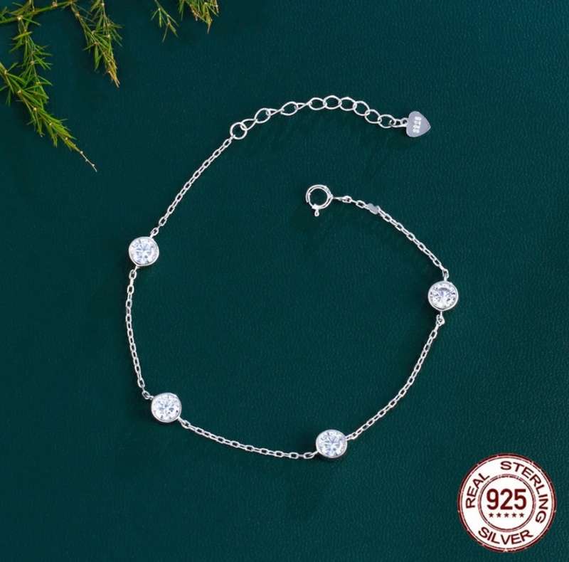 Sterling Silver Bezel Setting CZ Bracelet