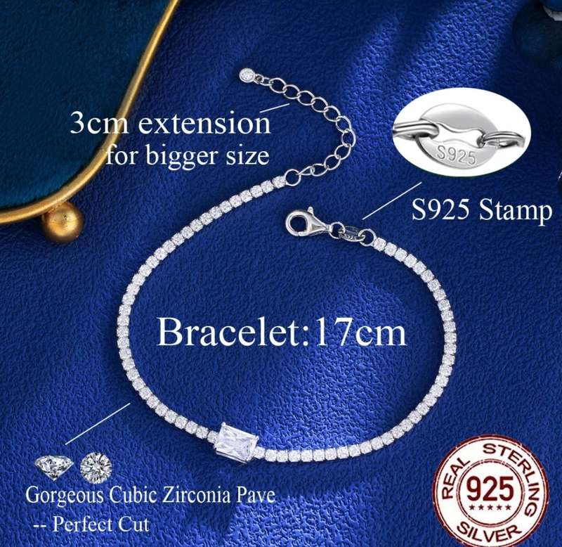 925 Sterling Silver CZ Bracelet