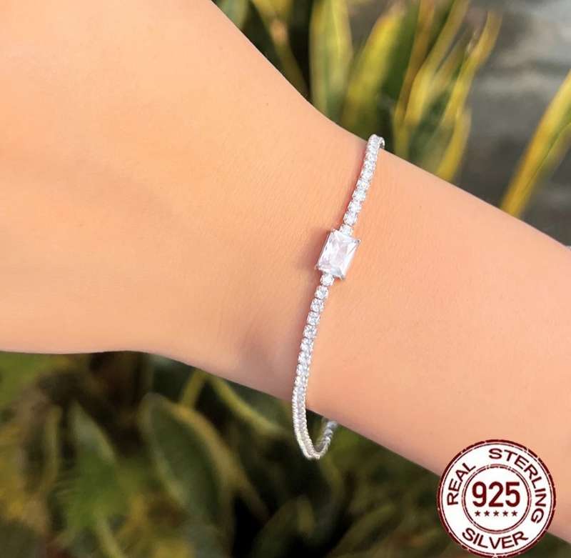 925 Sterling Silver CZ Bracelet