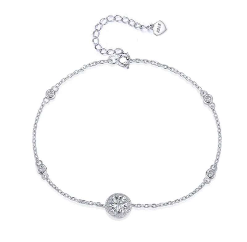 Sterling Silver Brilliant Round Cut Cubic Zirconia Bracelet