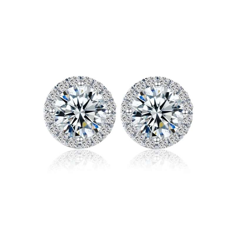 SPECIAL - Sterling Silver 6mm Round Brilliant Cut Cubic Zirconia Earrings