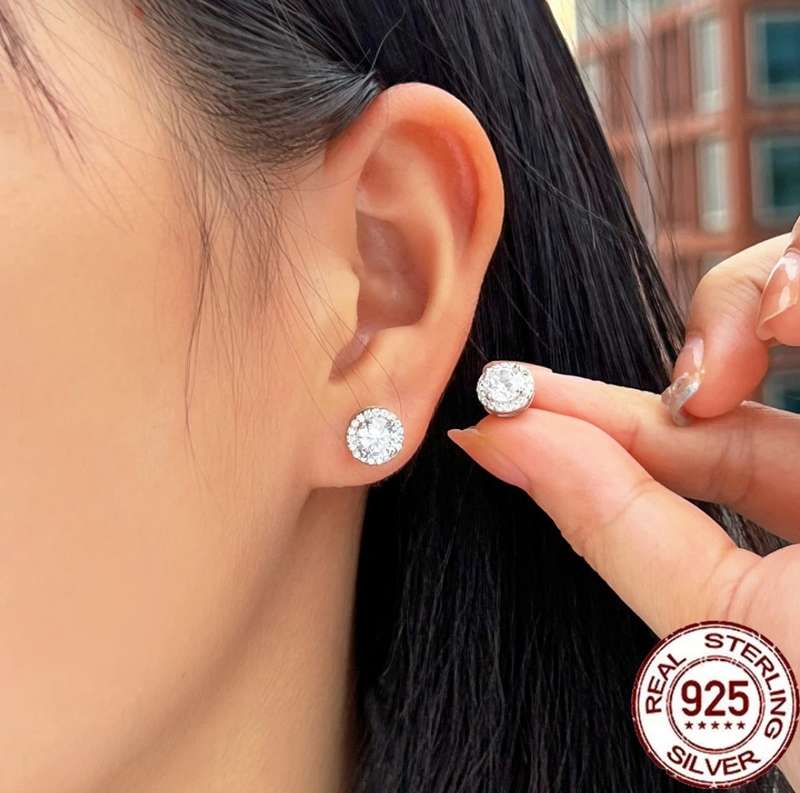 SPECIAL - Sterling Silver 6mm Round Brilliant Cut Cubic Zirconia Earrings