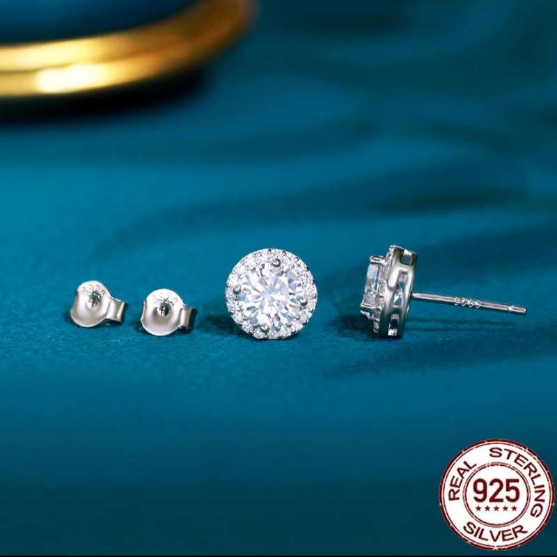 SPECIAL - Sterling Silver 6mm Round Brilliant Cut Cubic Zirconia Earrings