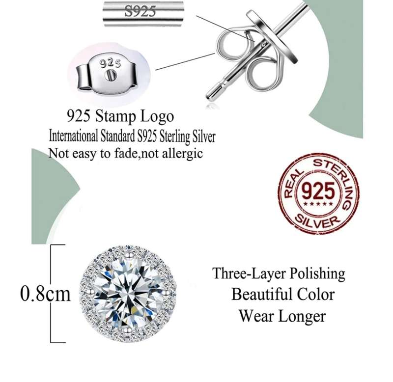 SPECIAL - Sterling Silver 6mm Round Brilliant Cut Cubic Zirconia Earrings