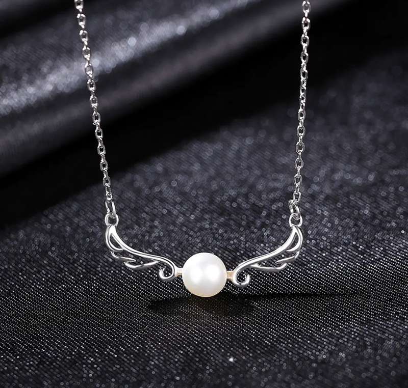 SPECIAL - 925 Silver Angel Wing Pearl Necklace