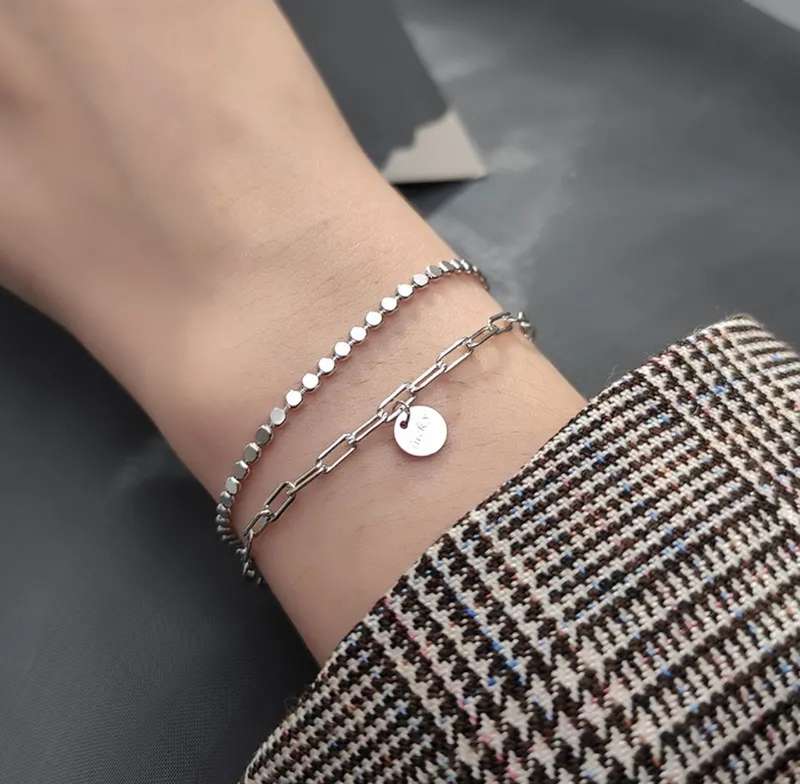 925 Silver Double Layer Bracelet